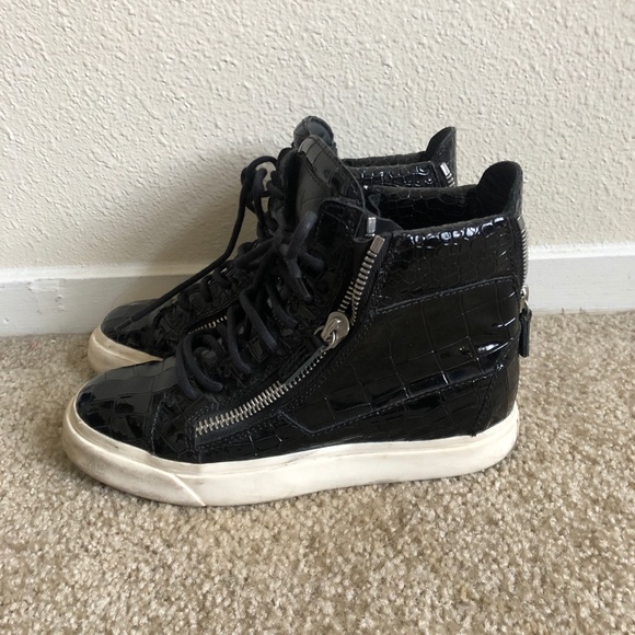Giuseppe Zanotti GZ black leather sneakers size 36 - Picture 2 of 5